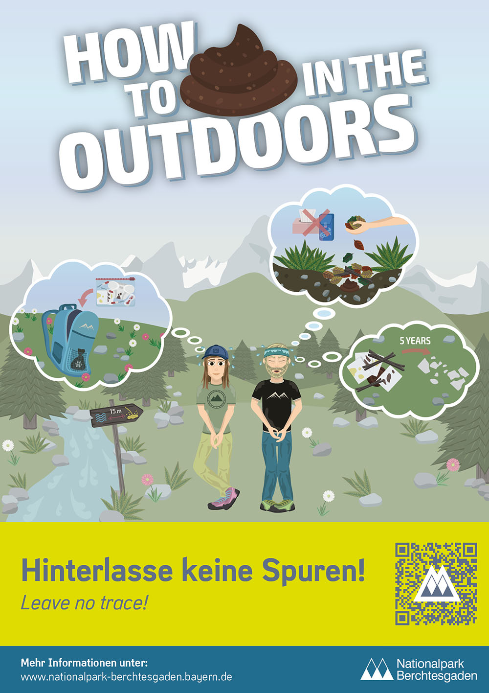 Kampagnen-Plakat - How to shXX in the outdoors