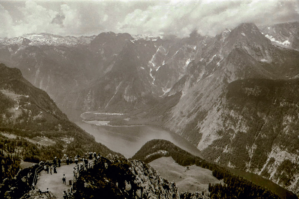 Original photo - view from the Jenner to the Königsseee and St. Bartholomä